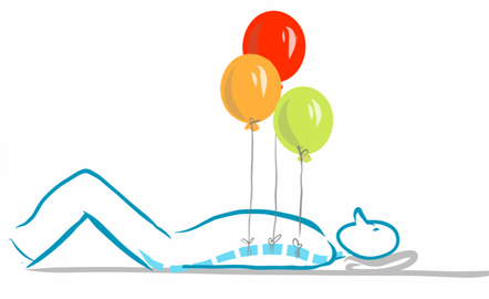 balloons lift spine cartoon